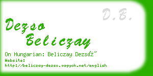 dezso beliczay business card